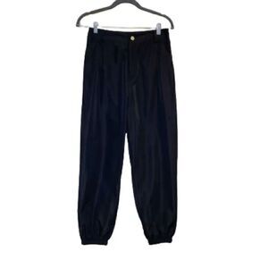 Romwe NWT black high waisted pants with elastic ankles size M (US6)